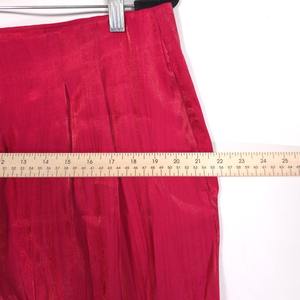 NWOT ZARA Women's Trouser Pants XL Wide Leg Wrinkle Flare Satin Pink 8764/509 - Picture 7 of 12